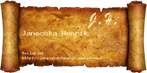 Janecska Henrik névjegykártya